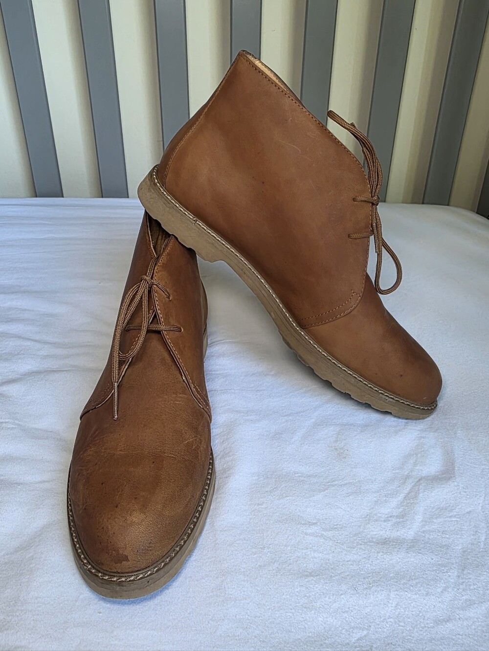 Rockport Vintage Womens Lace Up Leather Ankle Boots In Cognac Brown Size 8
